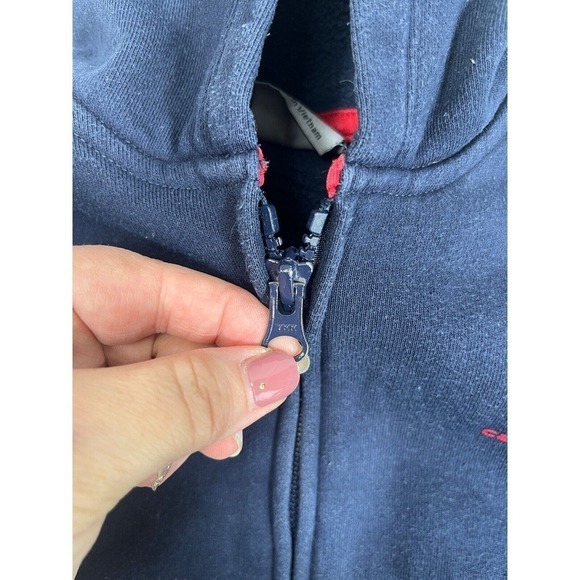 Carhartt Boys Hoodie Sweatshirt Size 6 Kids Full Zip Navy Red Spell Out Arm - Picture 9 of 14